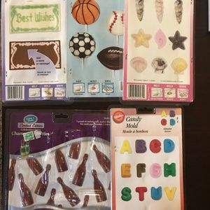 Bundle of 5 Wilton & Make n' Mold Candy Molds NWT